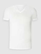 HOM T-Shirt mit V-Ausschnitt in Weiss, Größe XXL