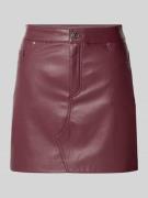 Noisy May Minirock in Leder-Optik Modell 'KATE' in Dunkelrot, Größe M