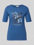 s.Oliver RED LABEL Regular Fit T-Shirt aus Baumwoll-Mix in Blau, Größe...