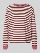 Jake*s Casual Longsleeve mit Rundhalsausschnitt in Aubergine, Größe XX...