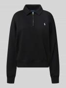 Polo Ralph Lauren Sweatshirt mit Polokragen und Label-Stitching in Bla...