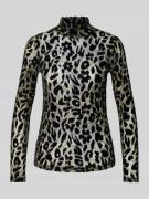 Marc Cain Longsleeve mit Stehkragen in Khaki, Größe 42