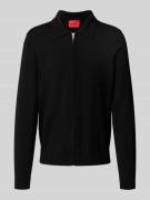 HUGO Regular Fit Strickjacke aus Viskose-Mix Modell 'SAN JEAN' in Blac...