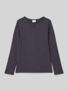 s.Oliver RED LABEL Slim Fit Langarmshirt aus Baumwoll-Mix in Graphit, ...