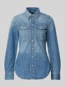 G-Star Raw Slim Fit Jeansbluse mit Brusttaschen in Hellblau, Größe M