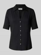 Marc O'Polo T-Shirt mit durchgehender Knopfleiste in Black, Größe L