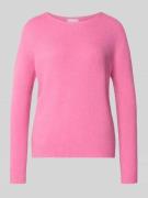 Rich & Royal Strickpullover mit gerippten Abschlüssen in Pink, Größe L