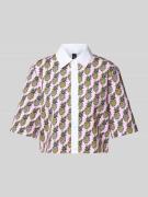 ONLY & SONS Cropped Bluse mit Kentkragen in Pink, Größe 40