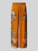 ONLY & SONS Wide Leg Stoffhose mit floralem Print in Cognac, Größe 46