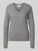 Christian Berg Woman Strickpullover mit V-Ausschnitt in Graphit Melang...