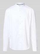Jake*s Relaxed Fit Business Hemd mit Stehkragen in Weiss, Größe 37/38