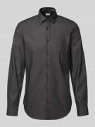 Jake*s Slim Fit Business-Hemd mit Knopfleiste in Anthrazit, Größe 37/3...