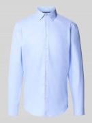 Jake*s Slim Fit Business-Hemd mit Strukturmuster in Bleu, Größe 37/38