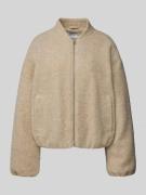 Jake*s Casual Bomberjacke mit Woll-Anteil in Beige Melange, Größe 38