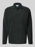 Lindbergh Oversized Poloshirt mit Strukturmuster in Black, Größe L