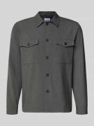 Lindbergh Hemdjacke mit Knopfleiste in Mittelgrau, Größe XL