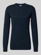 Lindbergh Strickpullover mit gerippten Abschlüssen in Dunkelblau, Größ...