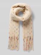 ICHI Schal mit Kordelabschlüssen Modell 'Ialaere' in Ecru Melange, Grö...