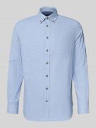 Christian Berg Men Freizeithemd mit Knopfleiste in Metallic Blue, Größ...