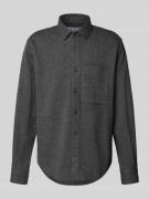 JAKE*S STUDIO MEN Regular Fit Freizeithemd mit Brusttasche in Dunkelgr...
