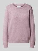 Vila Strickpullover mit gerippten Abschlüssen in Mauve, Größe L
