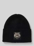Antony Morato Beanie mit breitem Umschlag und Motiv-Stitching in Black...
