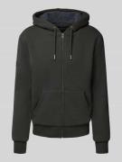 Superdry Sweatjacke mit Kapuze und Känguru-Tasche in Graphit, Größe XX...