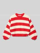 Garcia Strickpullover mit gerippten Abschlüssen in Rot, Größe 140