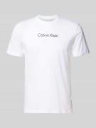 CK Calvin Klein T-Shirt mit Logo-Print in Weiss, Größe L
