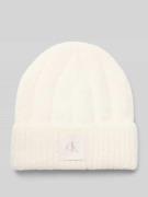 Calvin Klein Jeans Mütze in Bouclé-Optik Modell 'Beanie' in Ecru, Größ...
