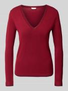 Liu Jo White Pullover mit V-Ausschnitt und Effektgarn in Bordeaux, Grö...