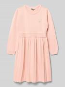 Steiff Strickkleid mit Motiv-Stitching in Rosa, Größe 104