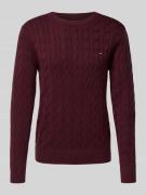 Tommy Hilfiger Regular Fit Strickpullover aus reiner Baumwolle in Bord...