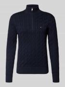 Tommy Hilfiger Regular Fit Troyer aus reiner Baumwolle in Marine, Größ...