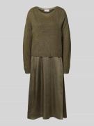 ROBE LÉGÈRE Midikleid im Double-Layer-Look in Khaki, Größe 42