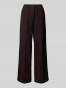 Marc O'Polo Regular Fit Hose mit weitem Bein in Dunkelbraun, Größe 40