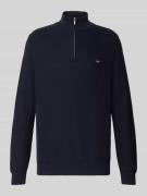 Fynch-Hatton Strickpullover mit Troyer-Kragen in Marine, Größe L