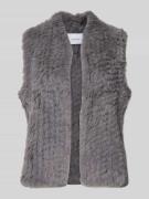 comma Weste mit Kunstfellbesatz in Anthrazit, Größe M