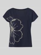 s.Oliver BLACK LABEL Regular Fit T-Shirt aus Baumwoll-Mix in Marine, G...