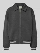 ICHI Regular Fit Blazer mit Umlegekragen und Reißverschluss in Anthraz...