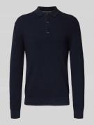 OLYMP Level Five Strickpullover mit Kentkragen in Marine, Größe L