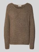 Milano Italy Loose Fit Strickpullover mit Woll-Alpaka-Anteil in Sand, ...