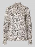 Milano Italy Regular Fit Bluse mit Stehkragen in Offwhite, Größe 36