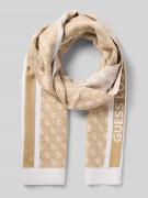 Guess Strickmütze mit Label-Stitching Modell 'SEVYN' in Beige, Größe 1