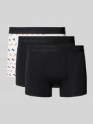 Knowledge Cotton Apparel Trunks mit Label-Bund im 3er-Pack in Black, G...