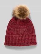 ICHI Mütze mit Woll-Anteil in Strick-Optik Modell 'Iamany' in Rot, Grö...