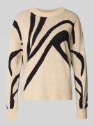 Vila Strickpullover aus Viskose-Mix mit Rundhalsausschnitt in Beige, G...