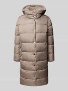 WHITE LABEL Steppmantel mit Kapuze in Taupe, Größe 34