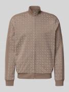JOOP! Collection Sweatjacke mit Label-Detail und Stehkragen in Beige, ...