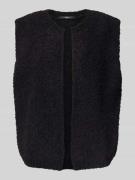 Lanius Weste in Bouclé-Optik mit Rundhalsausschnitt in Black, Größe 34